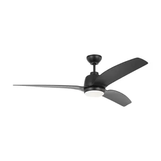Avila Coastal 60" LED Ceiling Fan, Midnight Black Housing With Midnight Black Blades