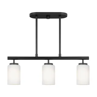 Oslo Three Light Linear Chandelier, Midnight Black