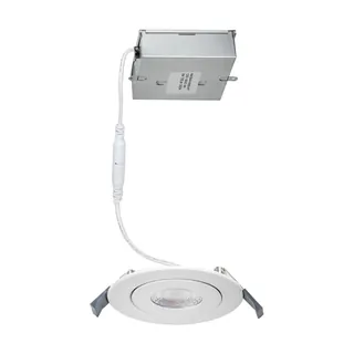Lotos LED Canless Recessed Fixture with 4" Wafer Trims - Airtight, White